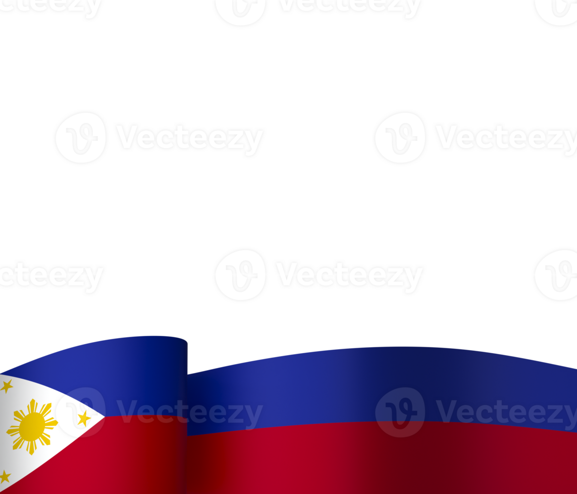 Philippines flag element design national independence day banner ribbon png