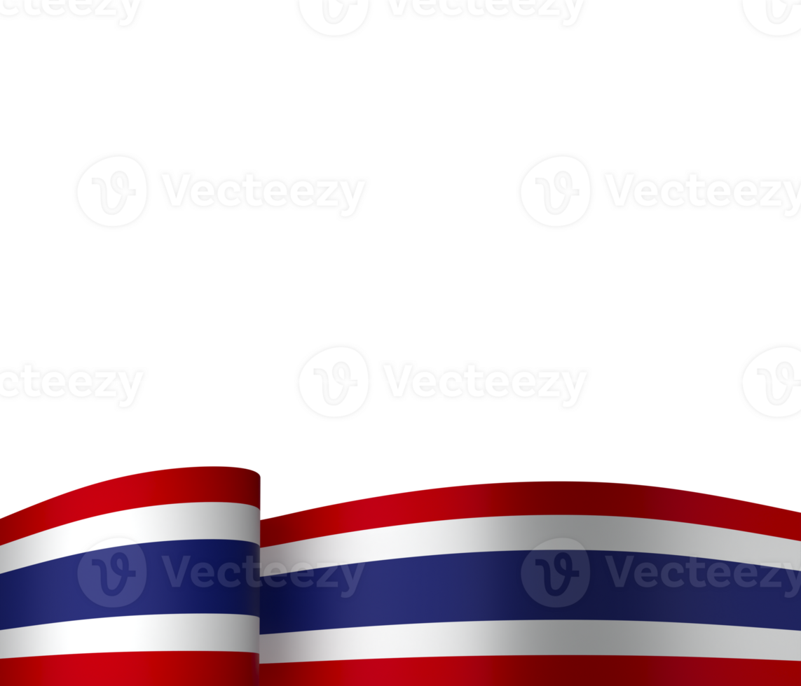 Thailand flag element design national independence day banner ribbon png