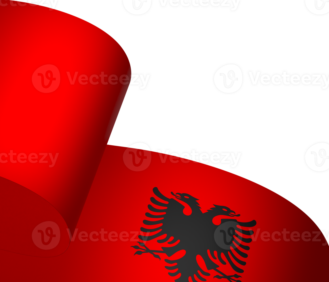 Albania flag element design national independence day banner ribbon png