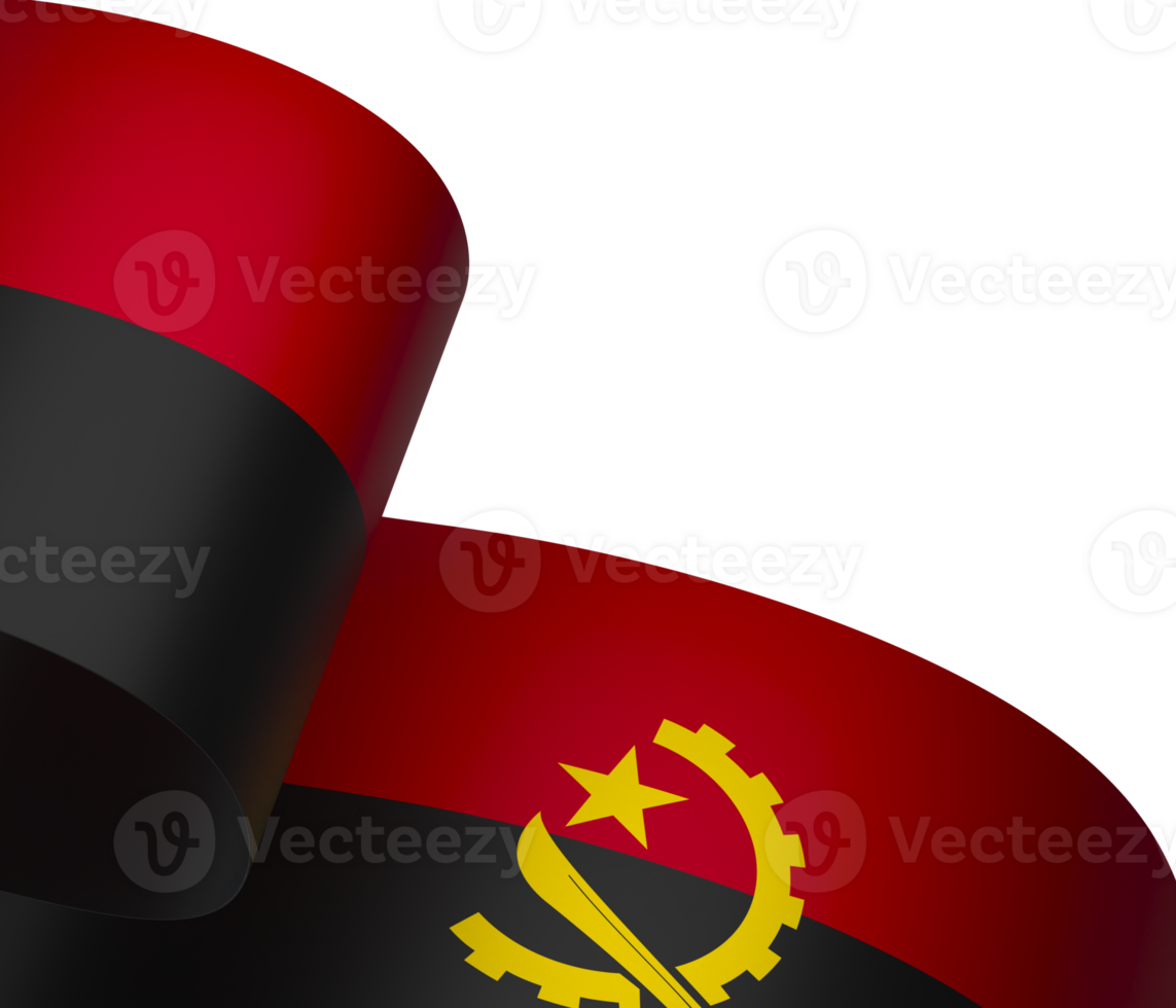 Angola flag element design national independence day banner ribbon png