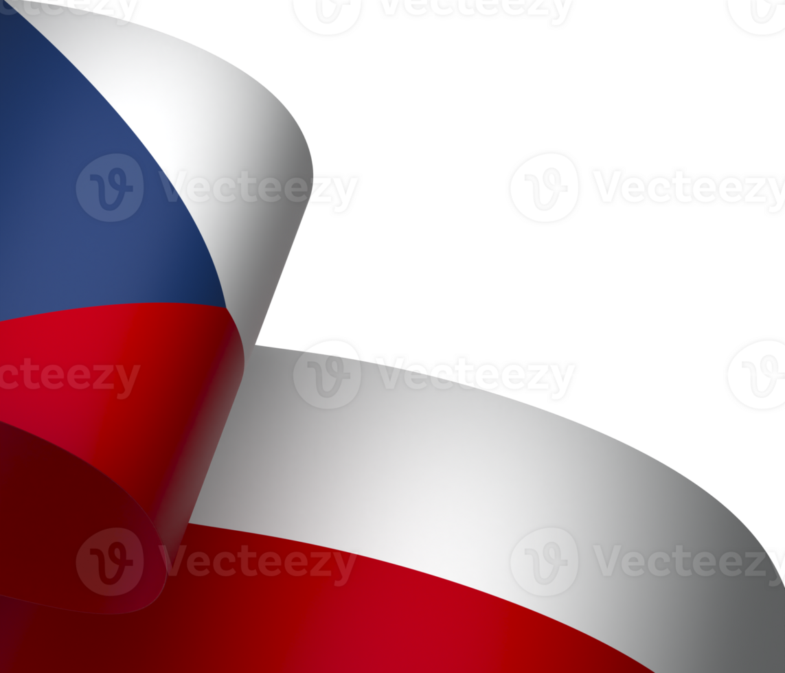 Czech Republic flag element design national independence day banner ribbon png