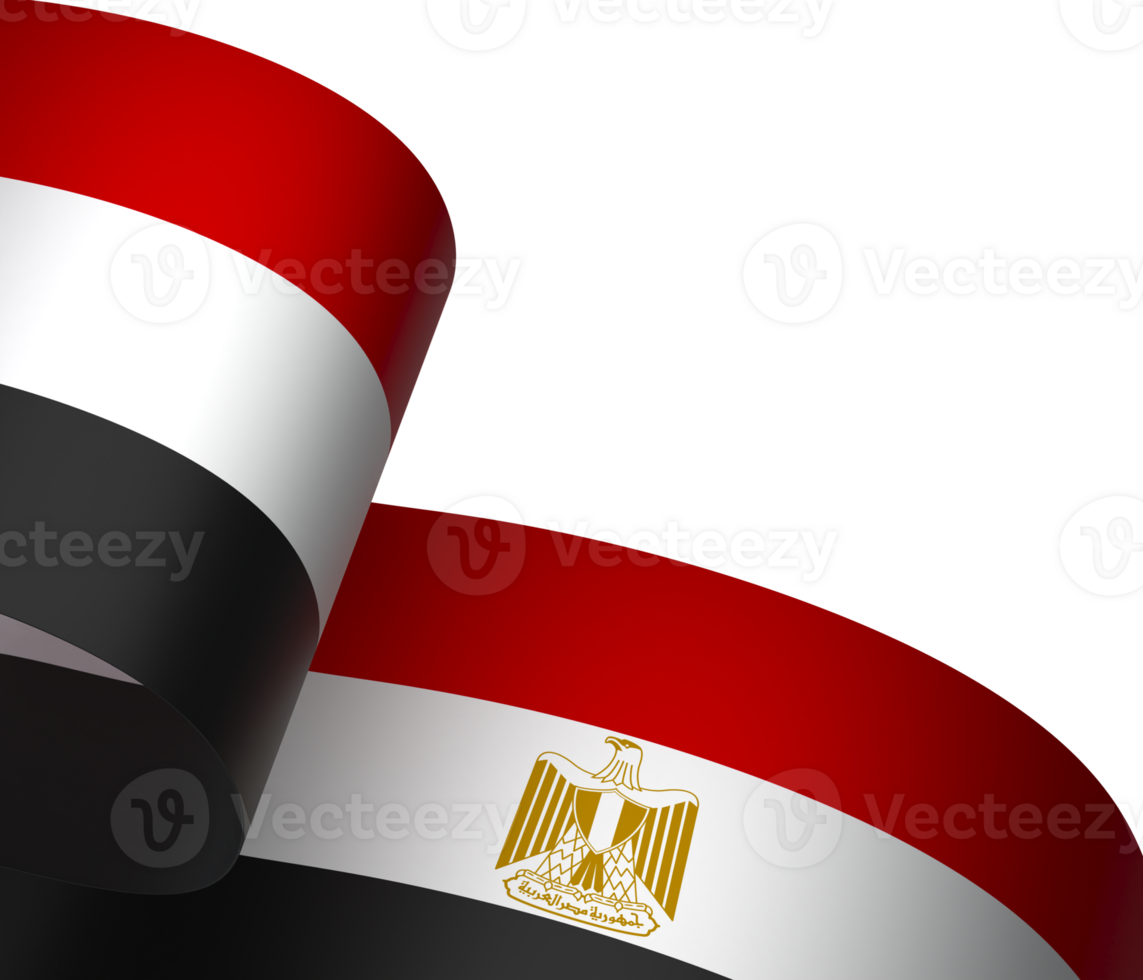 Egypt flag element design national independence day banner ribbon png