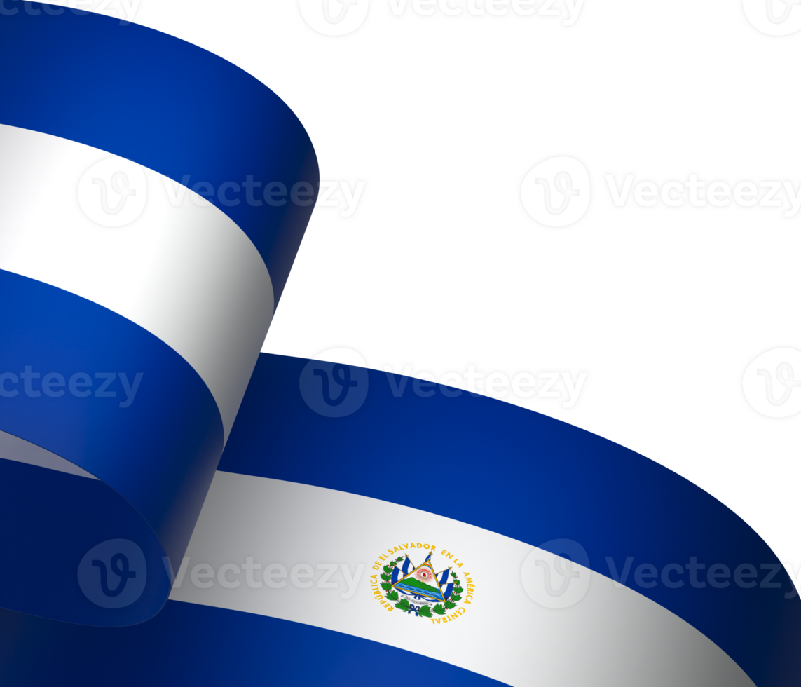 El Salvador flag element design national independence day banner ribbon png