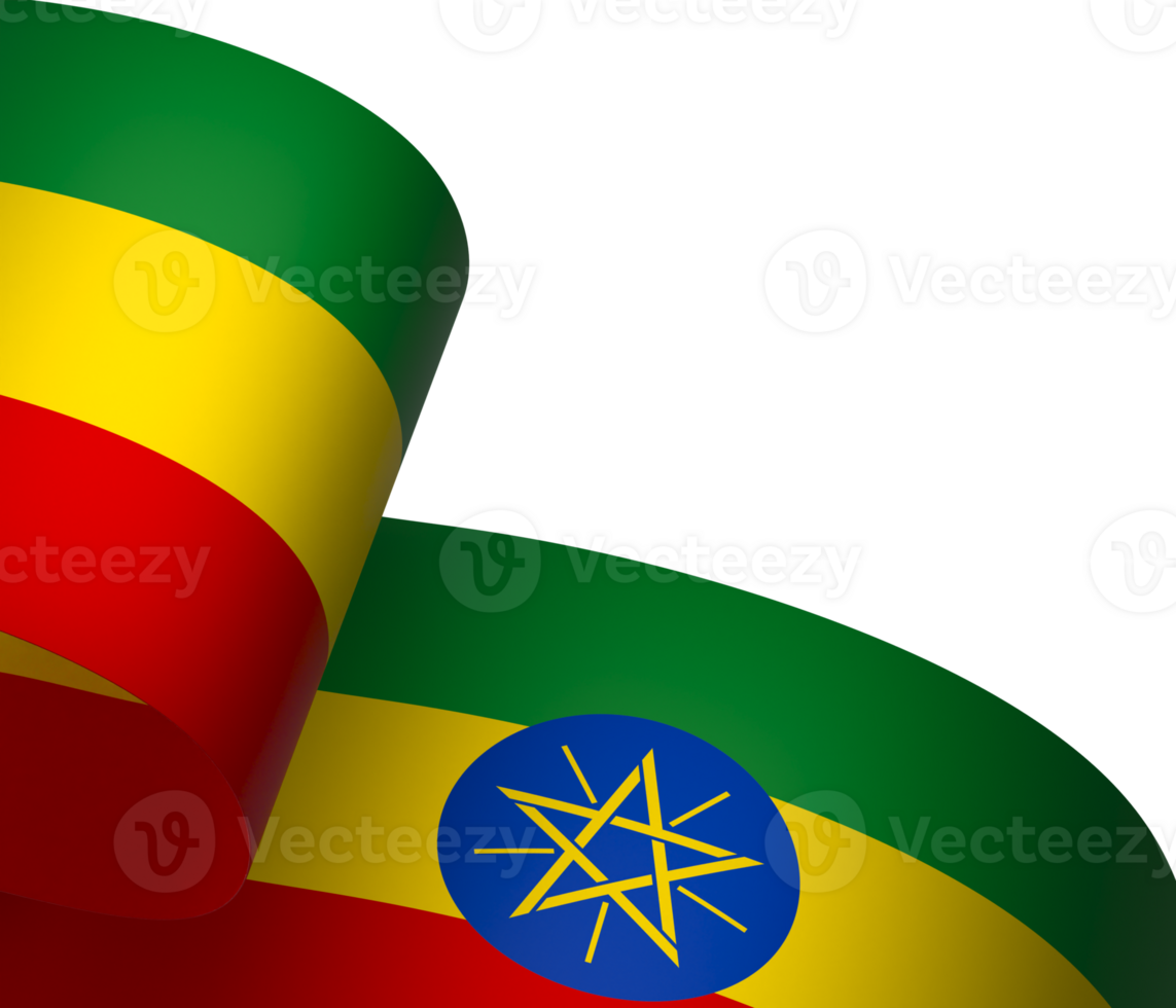 Ethiopia flag element design national independence day banner ribbon png