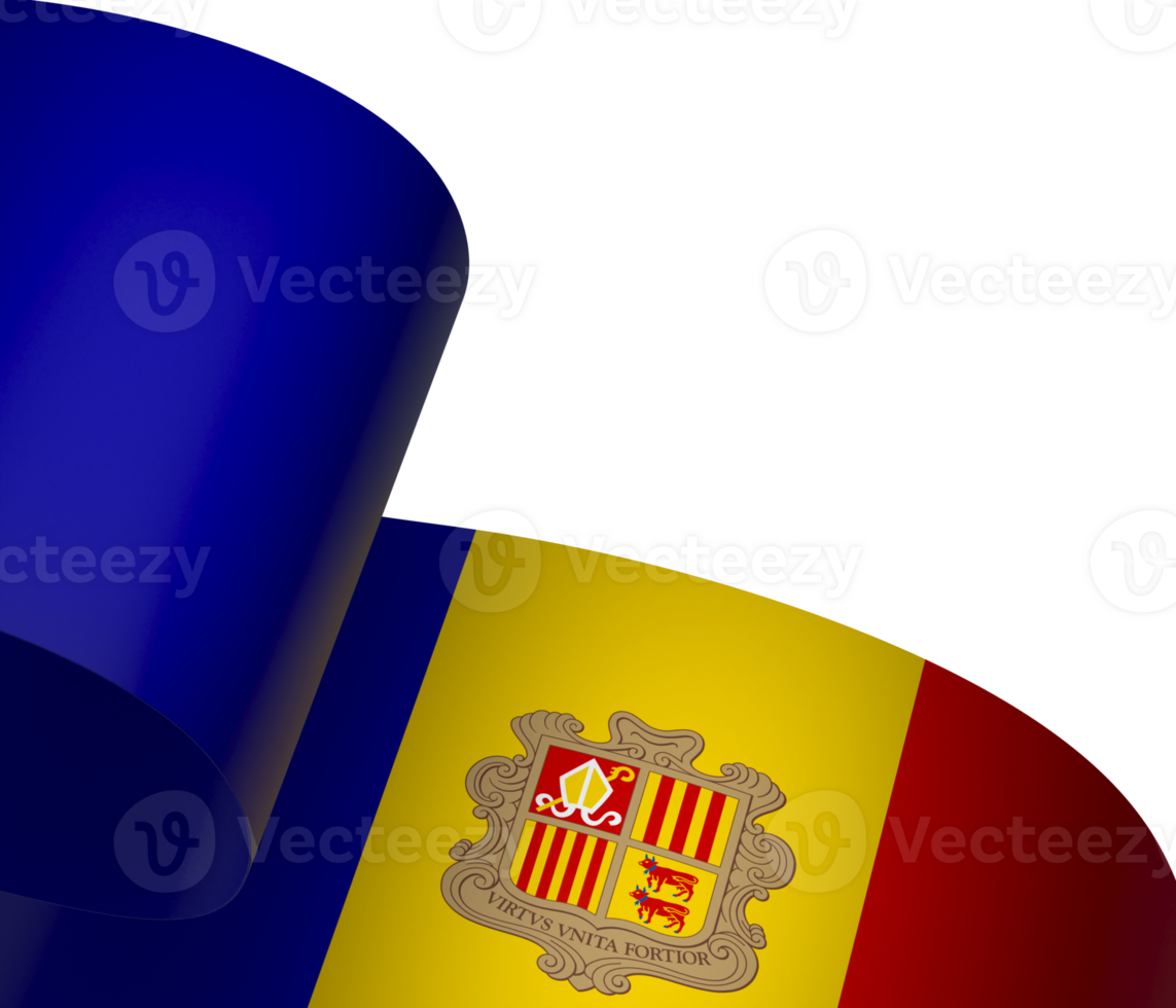 Andorra flag element design national independence day banner ribbon png