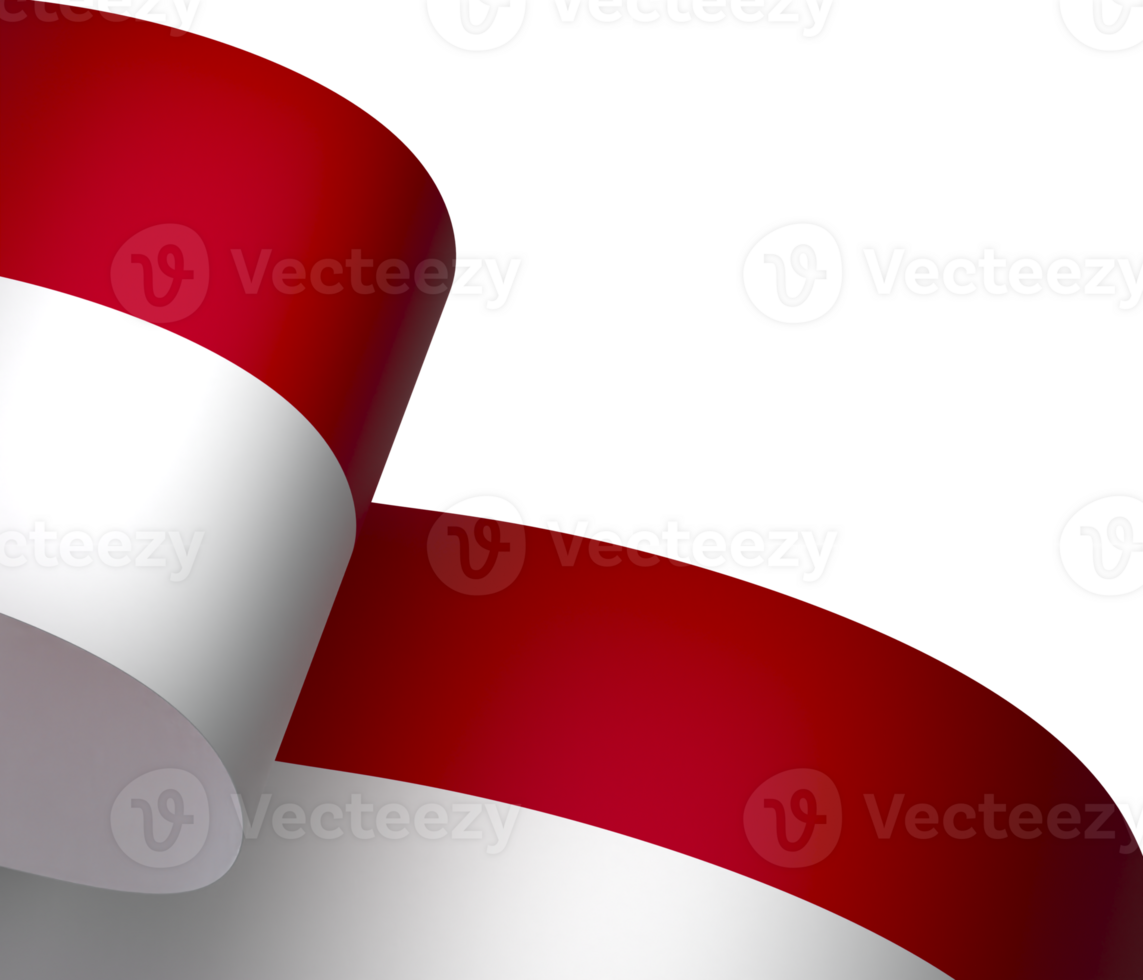 Indonesia flag element design national independence day banner ribbon png