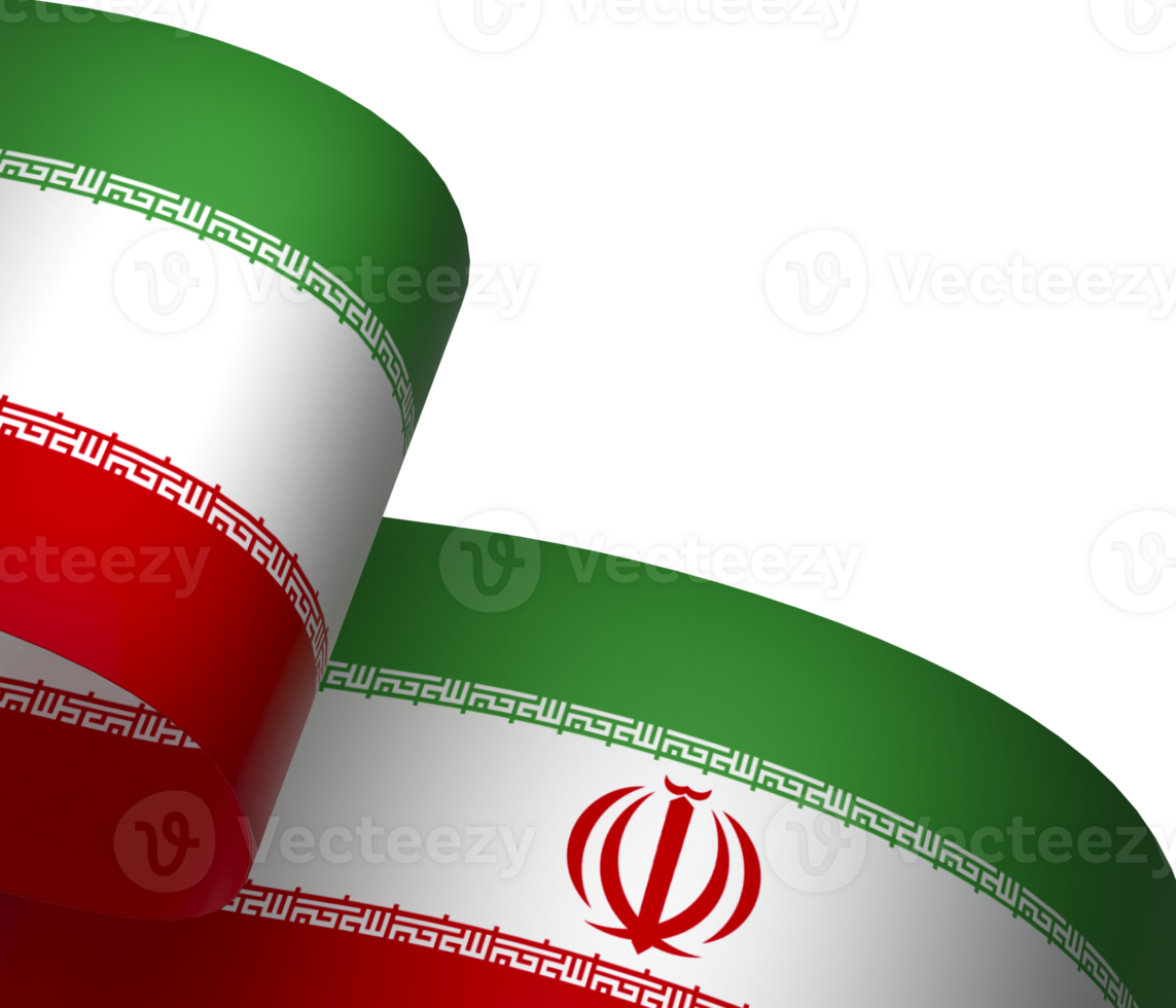 Iran flag element design national independence day banner ribbon png