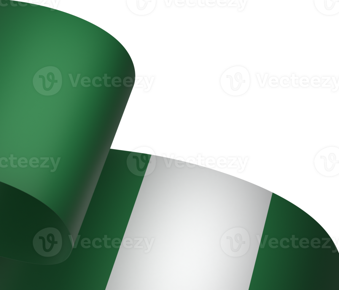 Nigeria flag element design national independence day banner ribbon png
