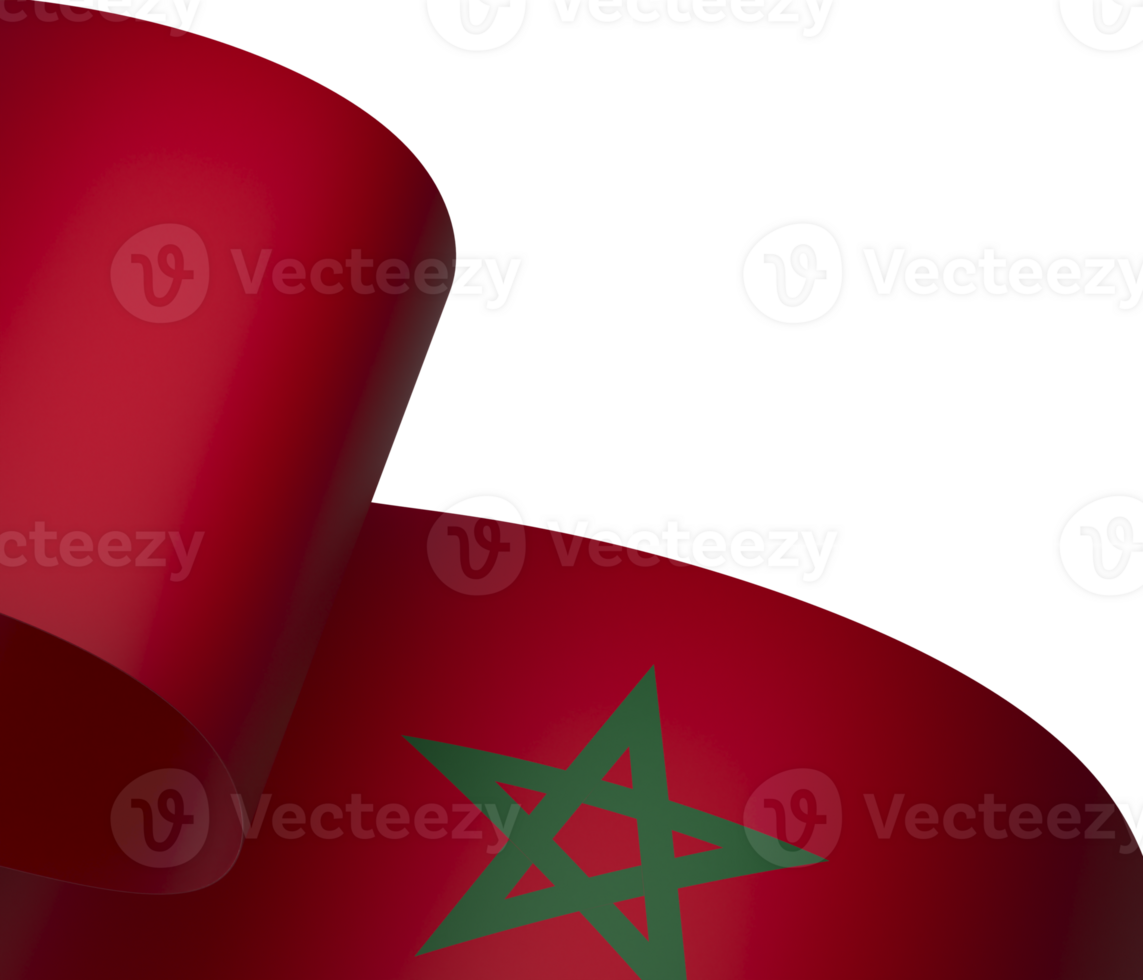 Morocco flag element design national independence day banner ribbon png