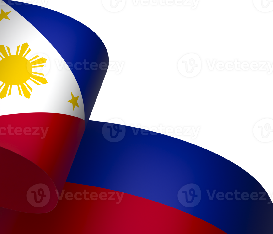 Philippines flag element design national independence day banner ribbon png