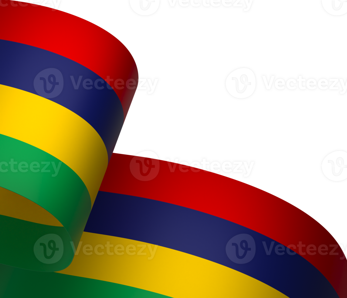 Mauritius flag element design national independence day banner ribbon png