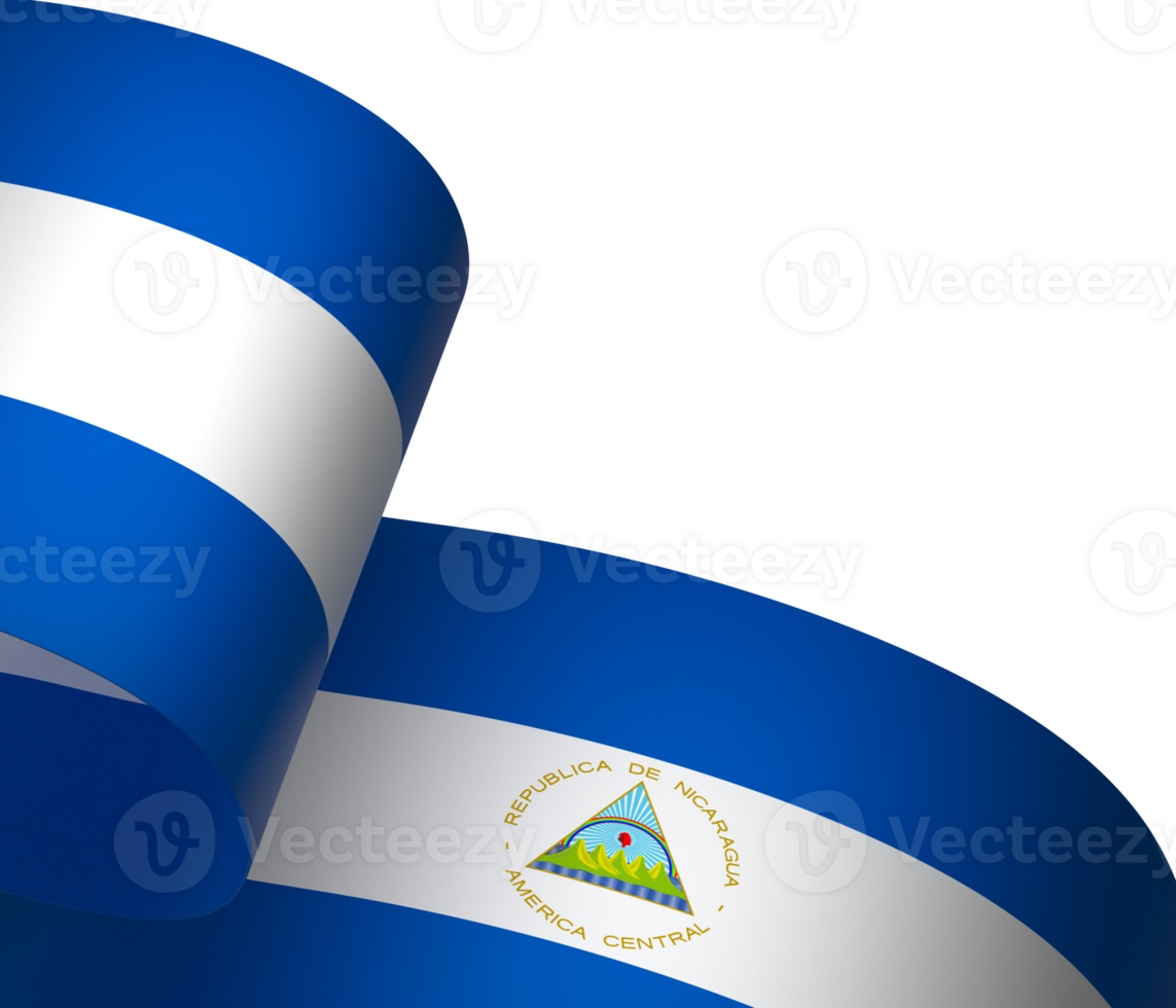 Nicaragua flag element design national independence day banner ribbon png