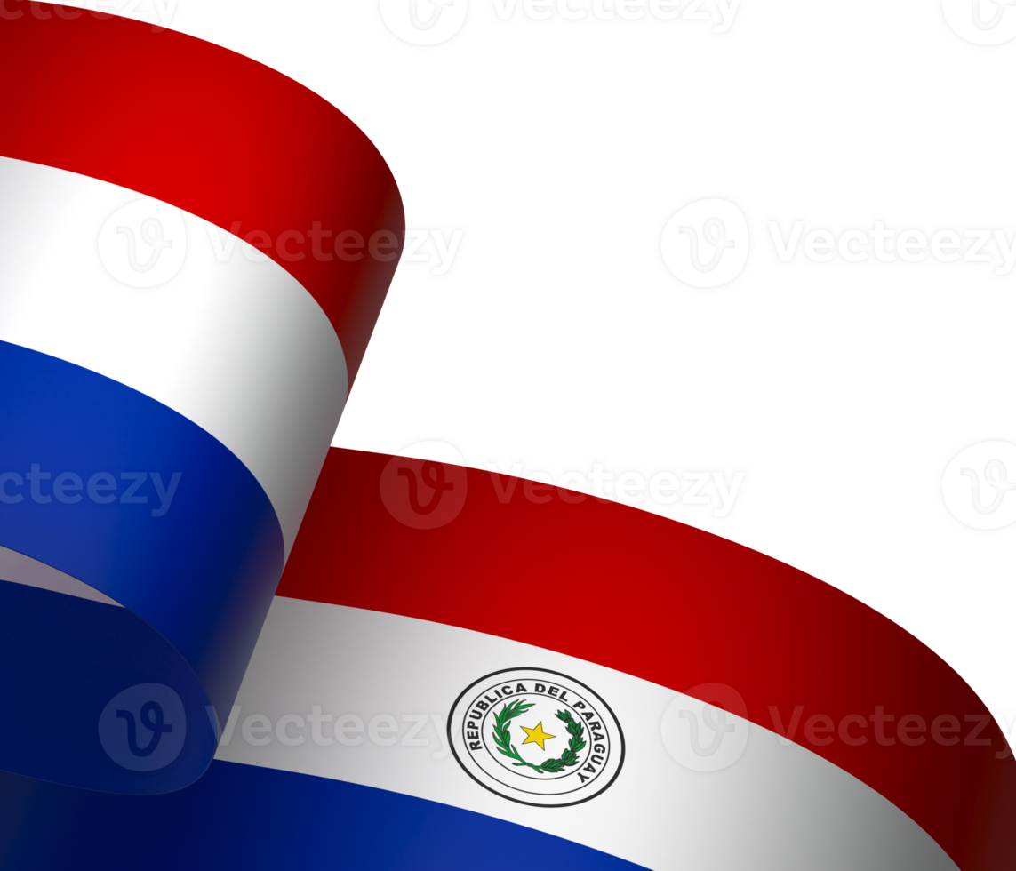Paraguay flag element design national independence day banner ribbon png