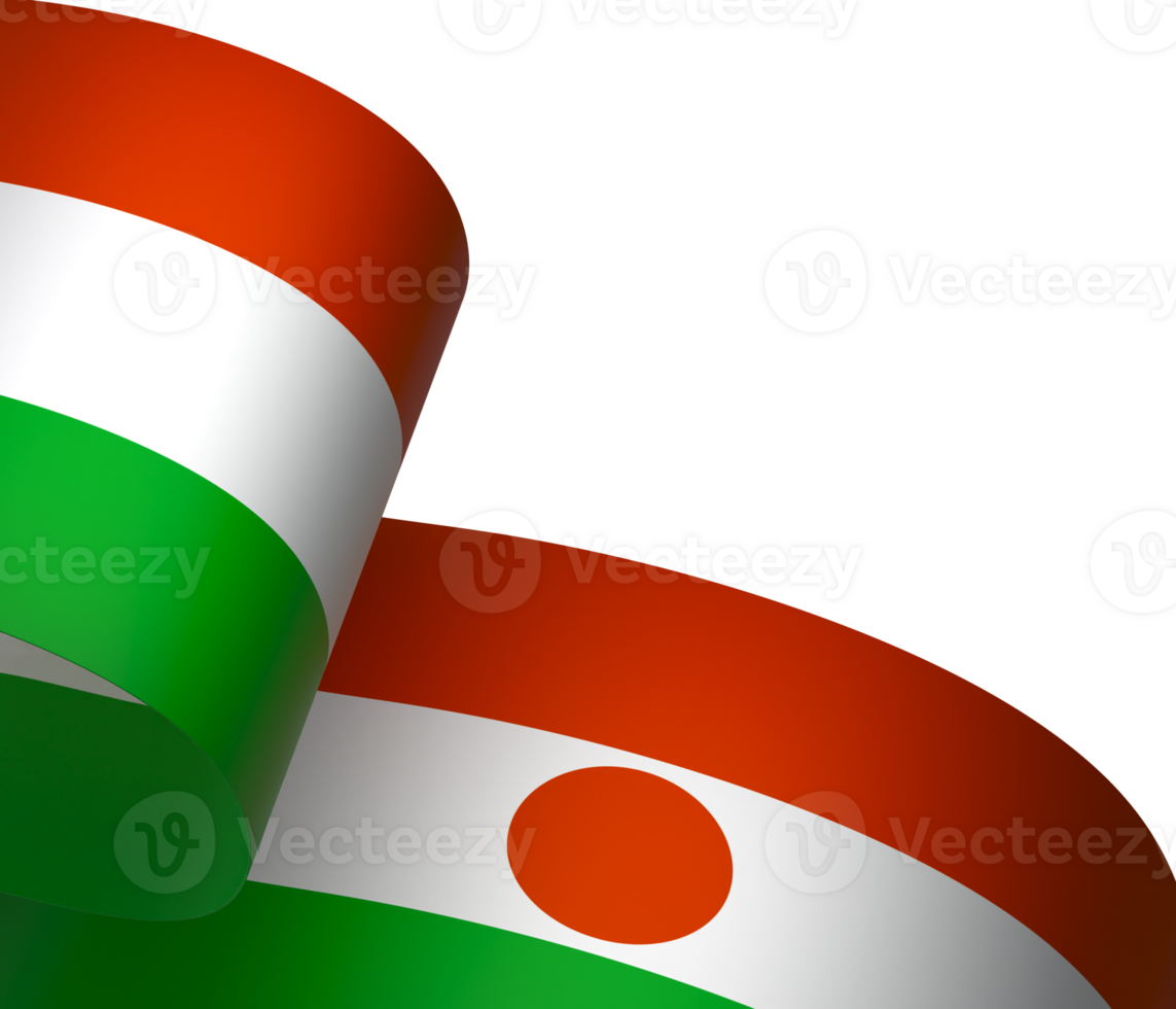 Niger flag element design national independence day banner ribbon png