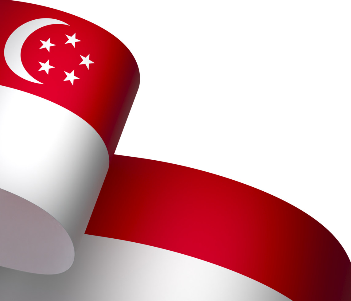 Singapore flag element design national independence day banner ribbon png