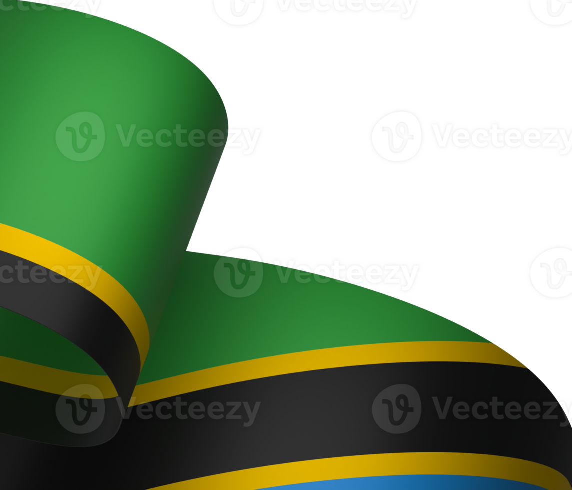 Tanzania flag element design national independence day banner ribbon png