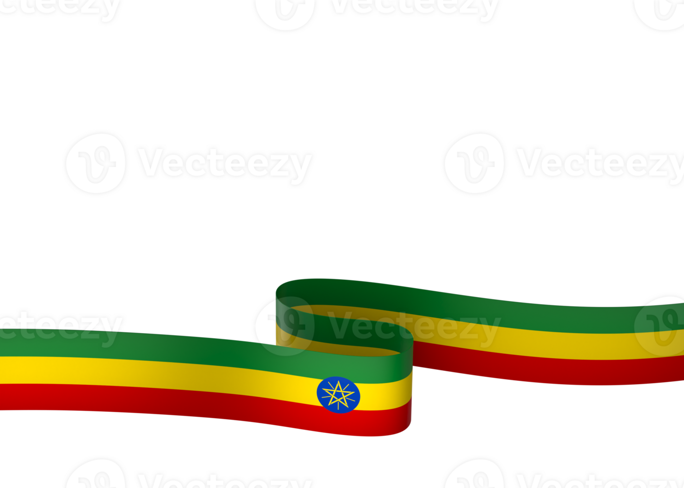 Ethiopia flag element design national independence day banner ribbon png
