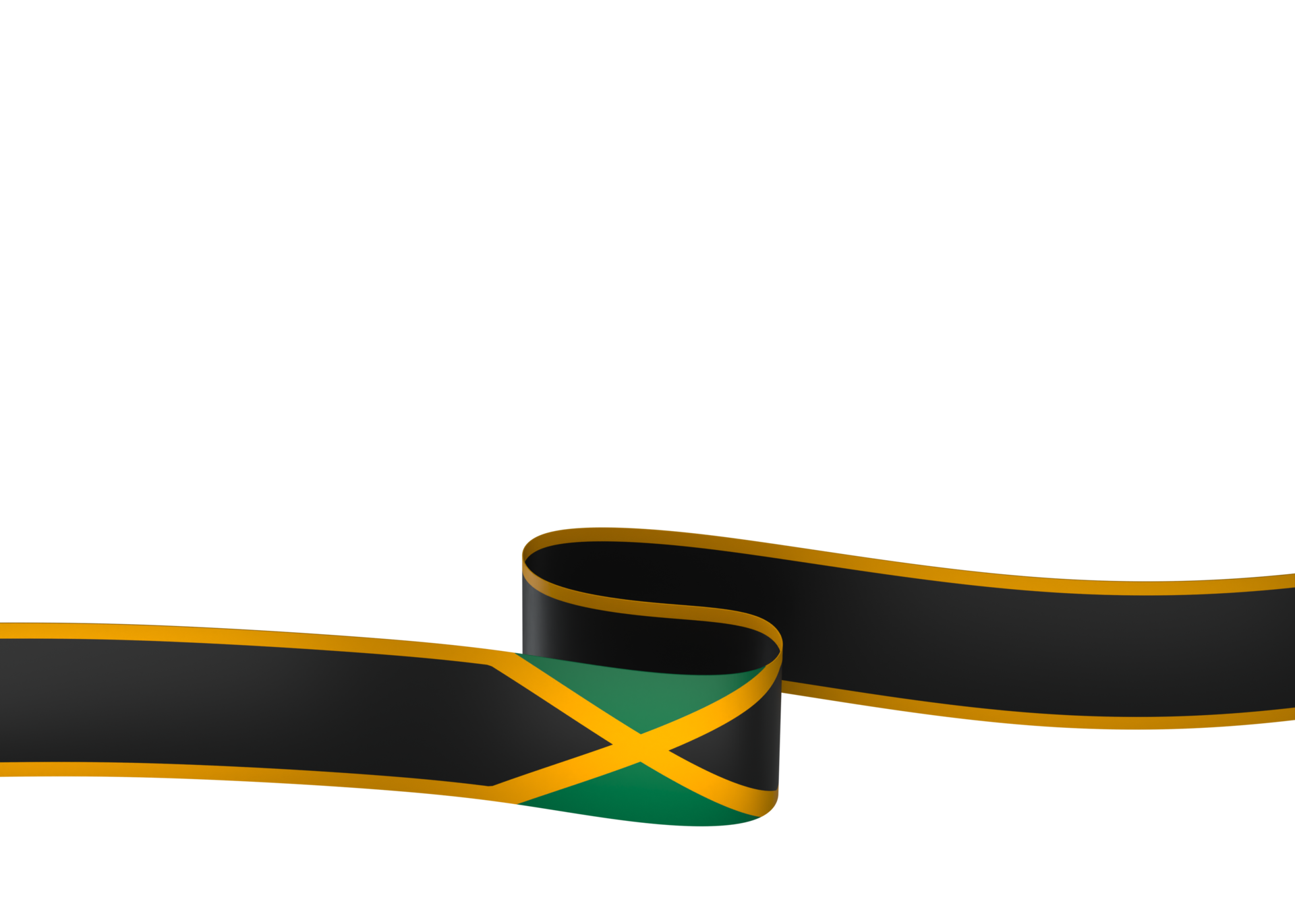 Jamaica flag element design national independence day banner ribbon png