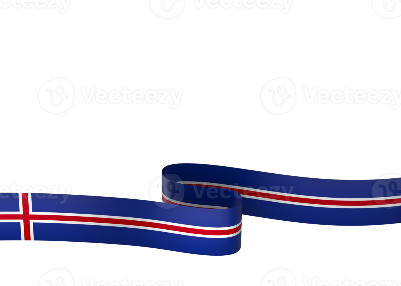 Iceland flag element design national independence day banner ribbon png