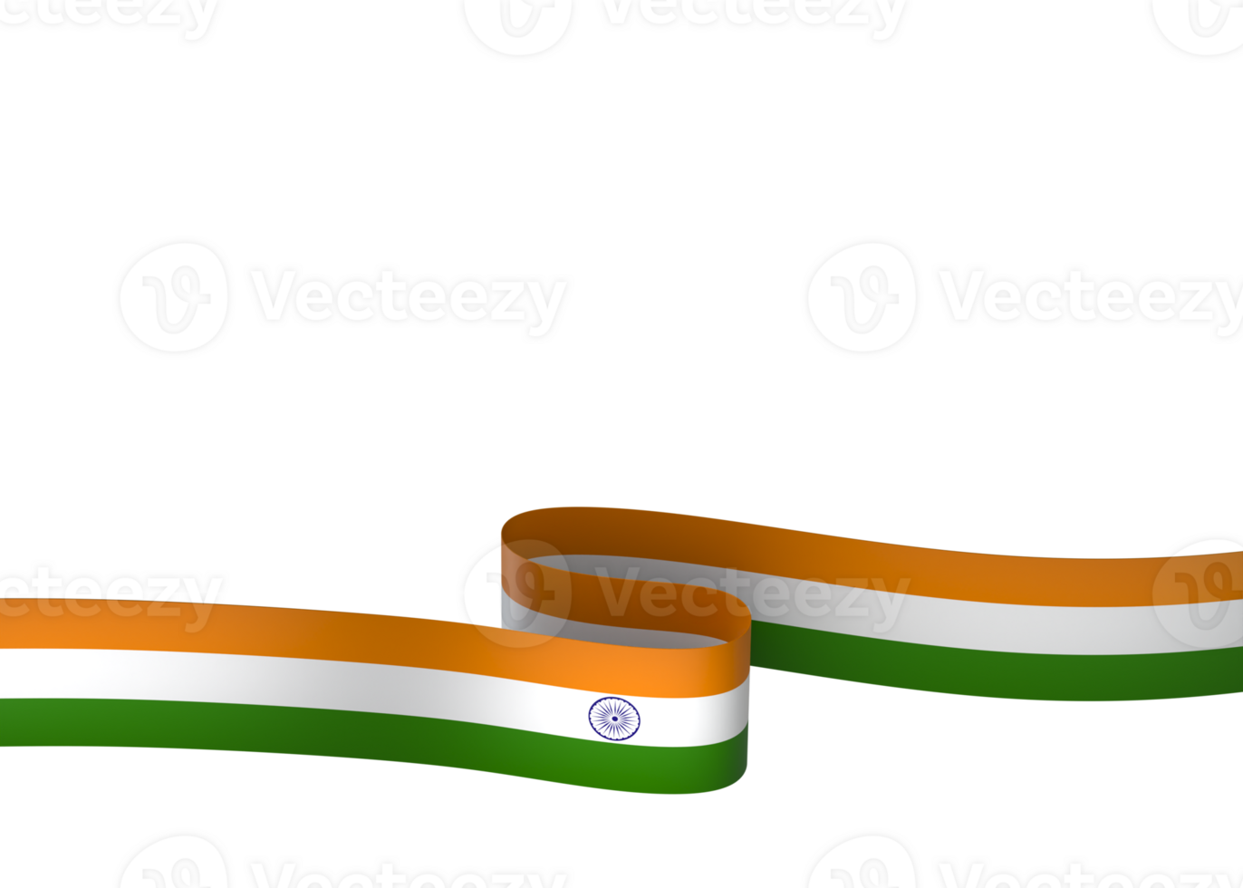 India flag element design national independence day banner ribbon png