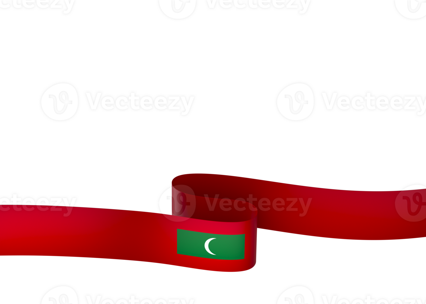 Maldives flag element design national independence day banner ribbon png
