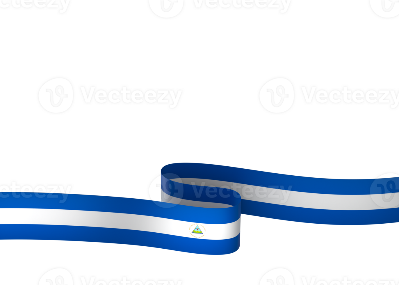 Nicaragua flag element design national independence day banner ribbon png