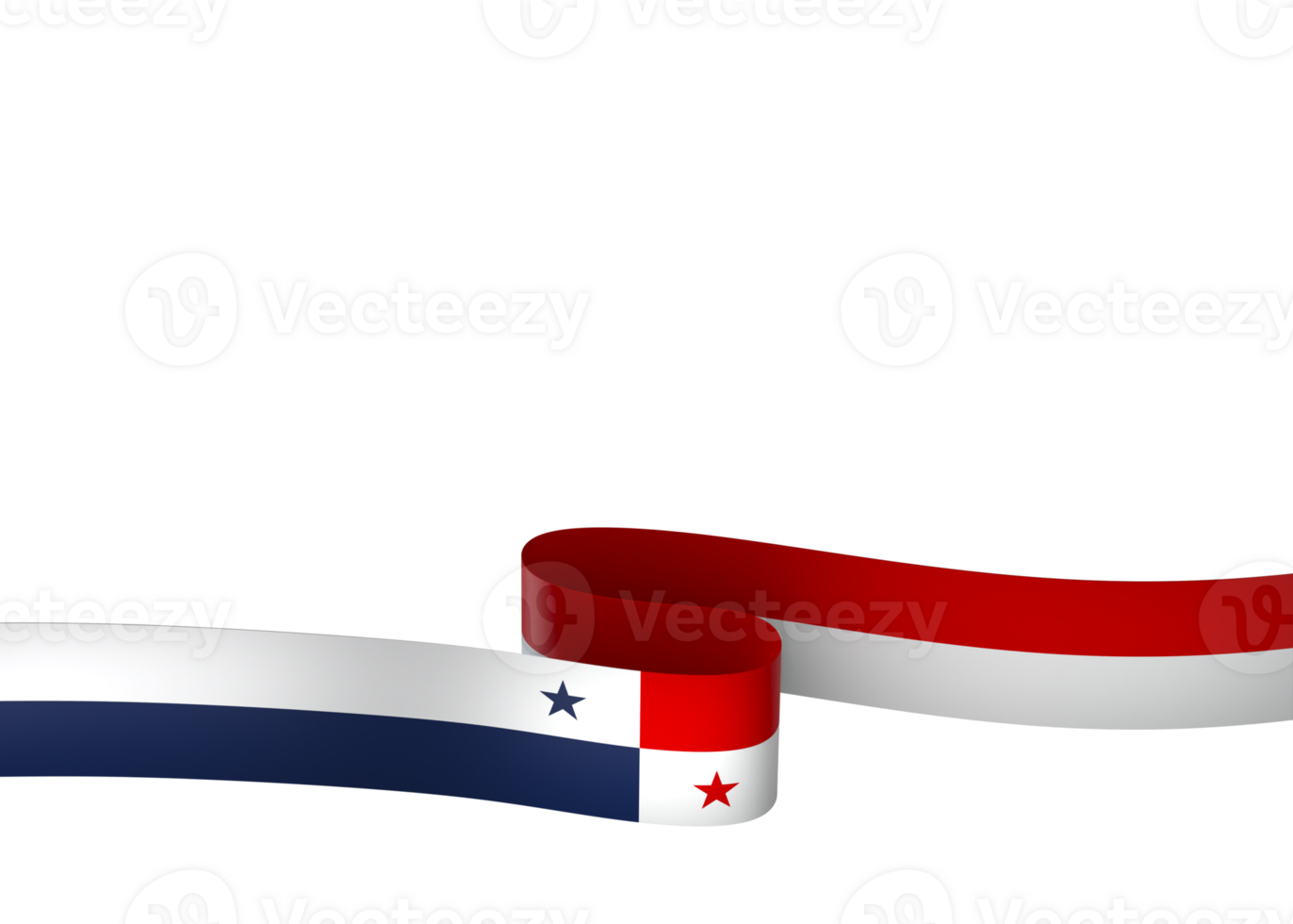 Panama flag element design national independence day banner ribbon png