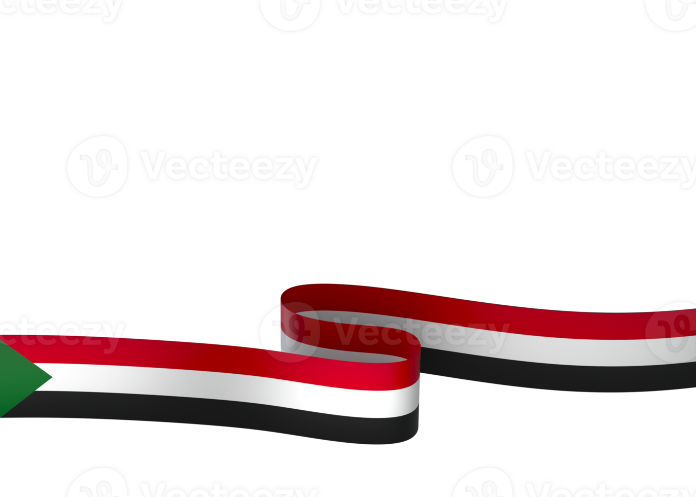 Sudan flag element design national independence day banner ribbon png