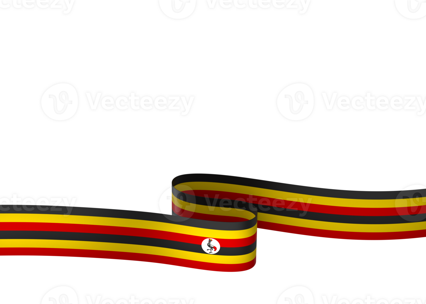 Uganda flag element design national independence day banner ribbon png