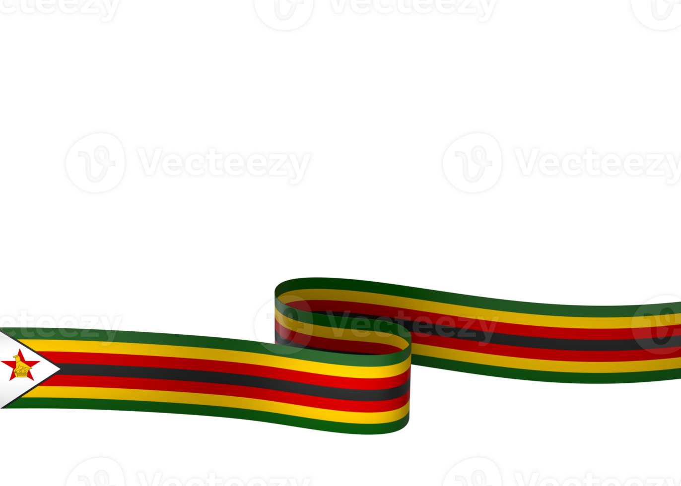 Zimbabwe flag element design national independence day banner ribbon png