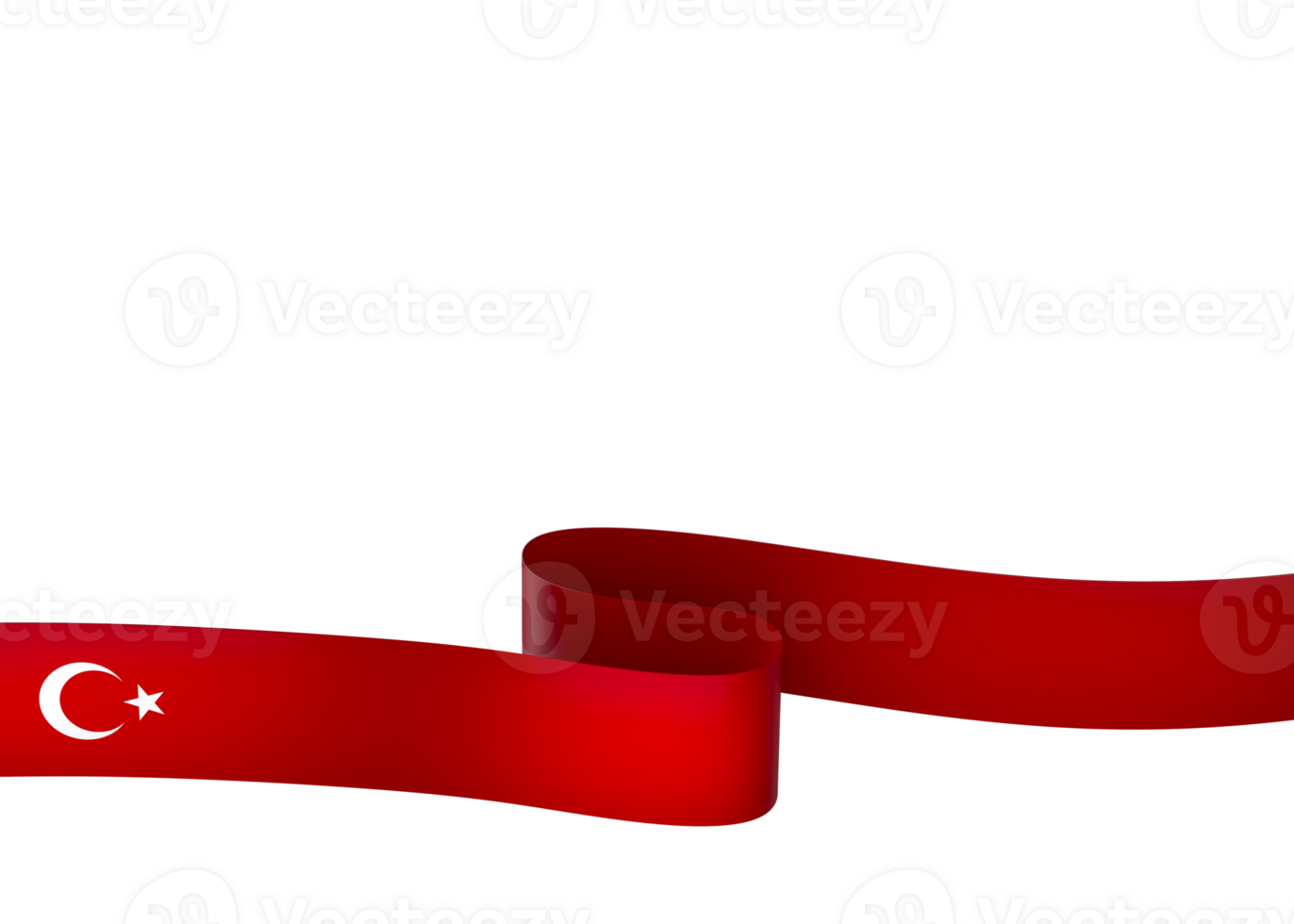 Turkey flag element design national independence day banner ribbon png