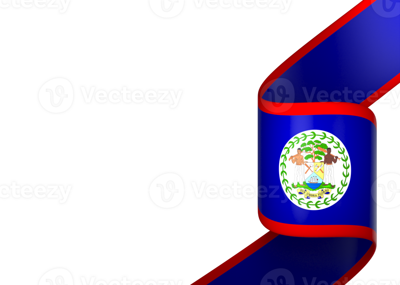Belize flag element design national independence day banner ribbon png
