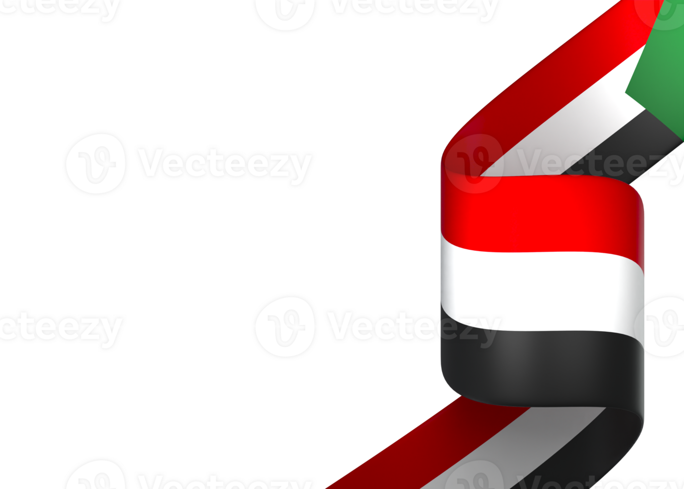 Sudan flag element design national independence day banner ribbon png