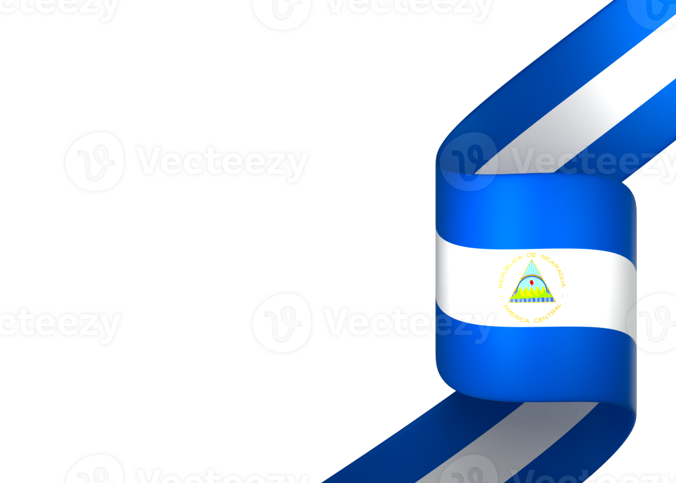 Nicaragua flag element design national independence day banner ribbon png