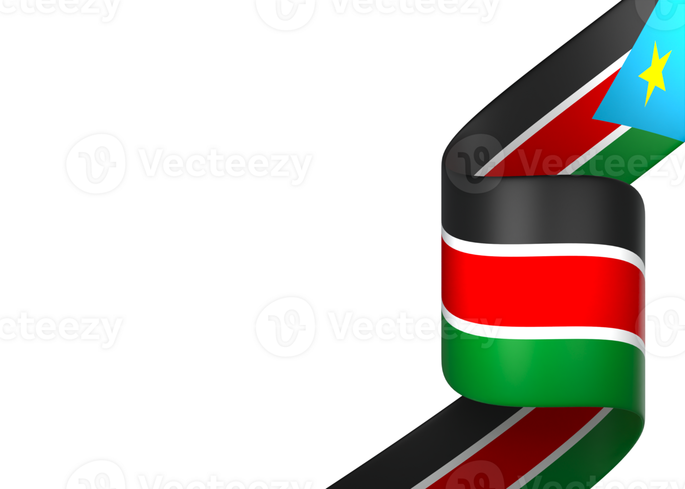 South Sudan flag element design national independence day banner ribbon png