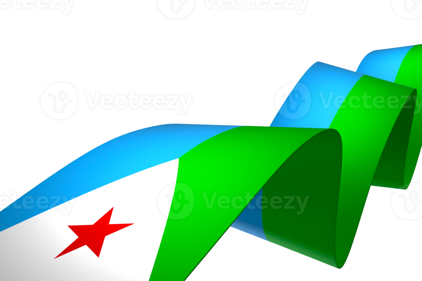 Djibouti flag element design national independence day banner ribbon png