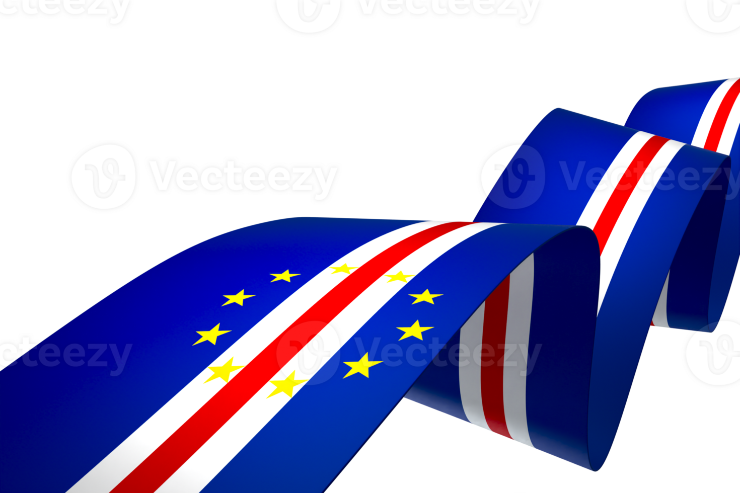 Cabo Verde flag element design national independence day banner ribbon png