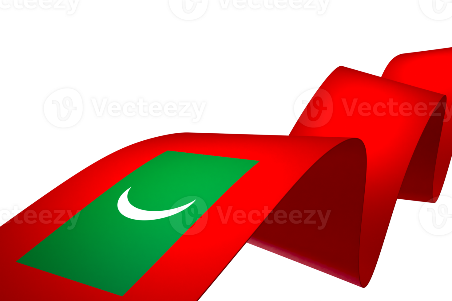 Maldives flag element design national independence day banner ribbon png