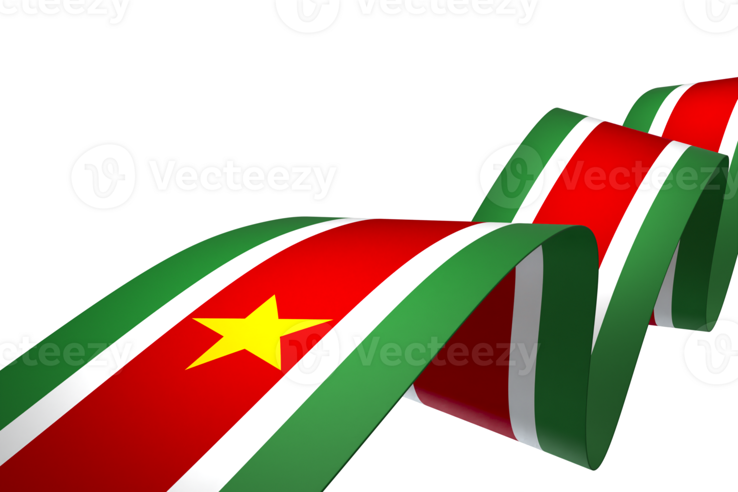 Suriname flag element design national independence day banner ribbon png