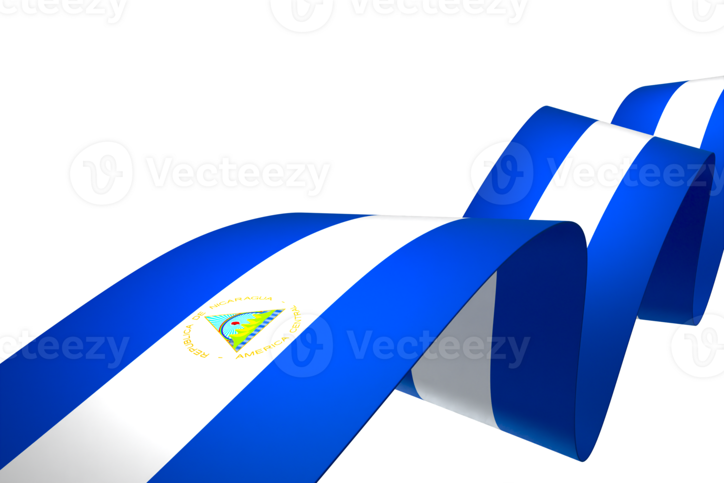 Nicaragua flag element design national independence day banner ribbon png