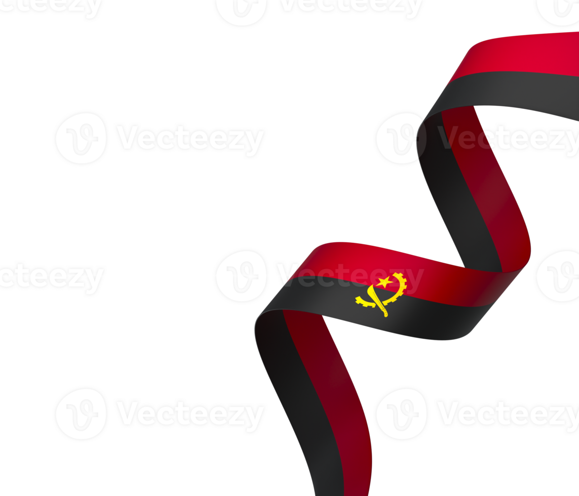 Angola flag element design national independence day banner ribbon png