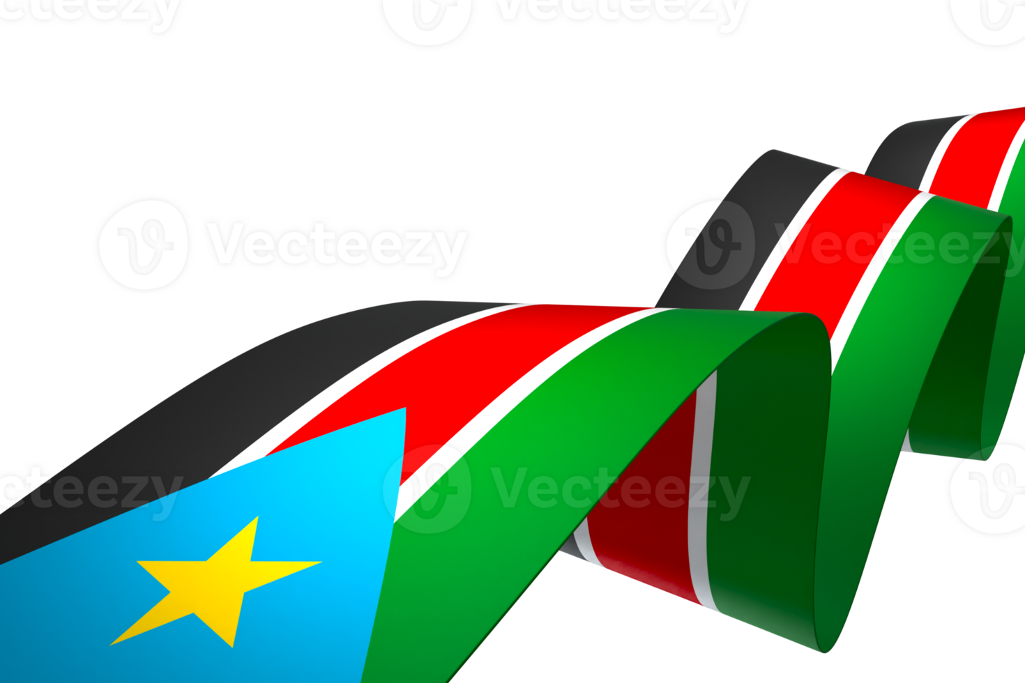 South Sudan flag element design national independence day banner ribbon png