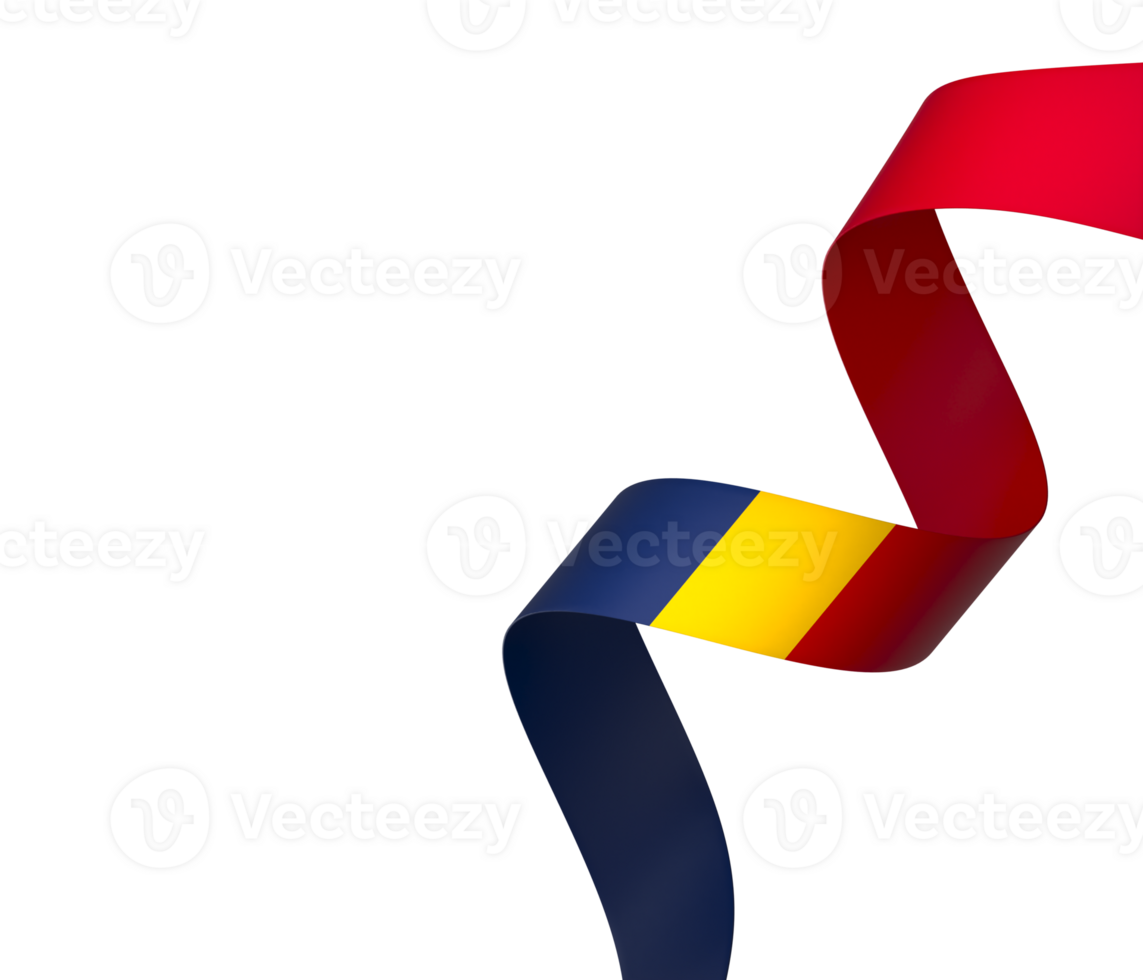 Chad flag element design national independence day banner ribbon png