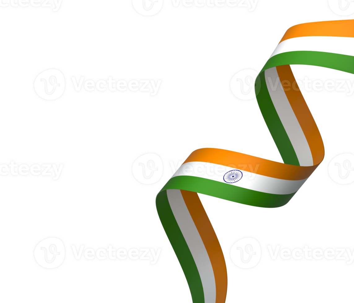 India flag element design national independence day banner ribbon png