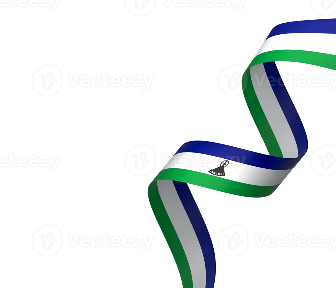 Lesotho flag element design national independence day banner ribbon png