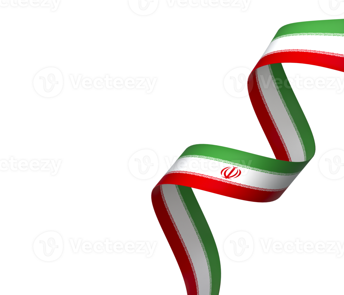 Iran flag element design national independence day banner ribbon png