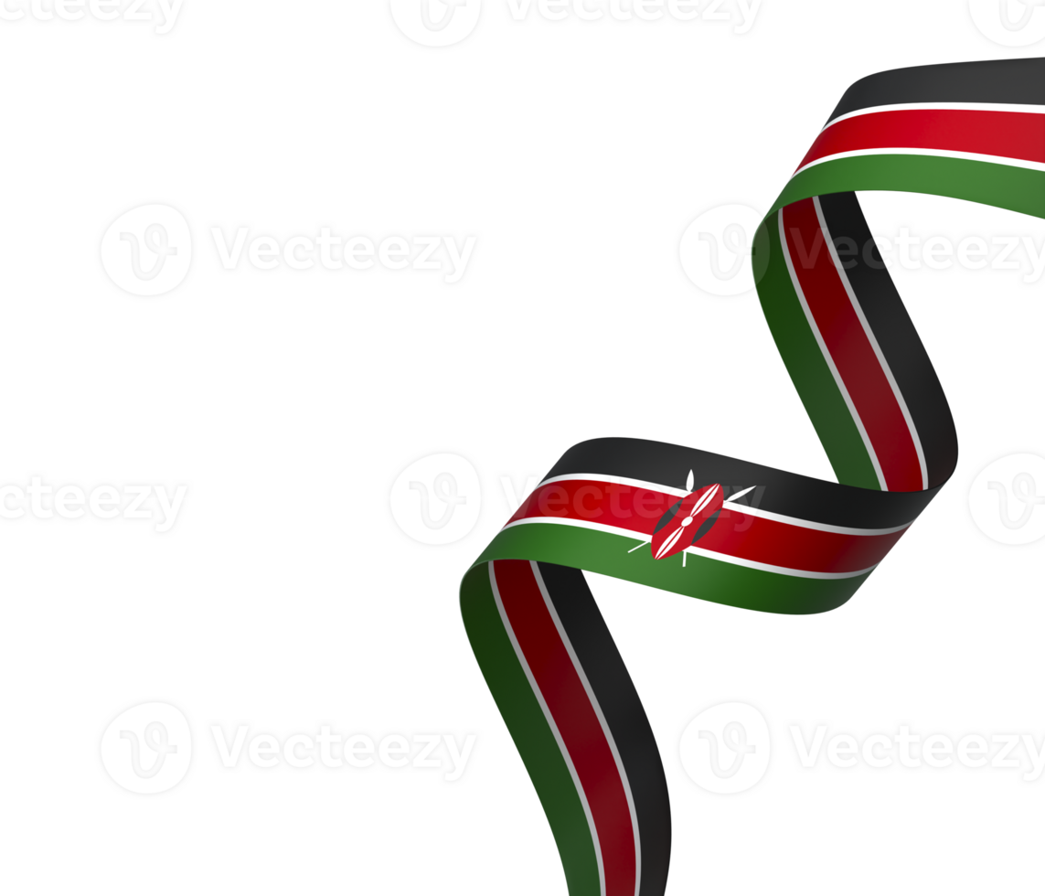 Kenya flag element design national independence day banner ribbon png