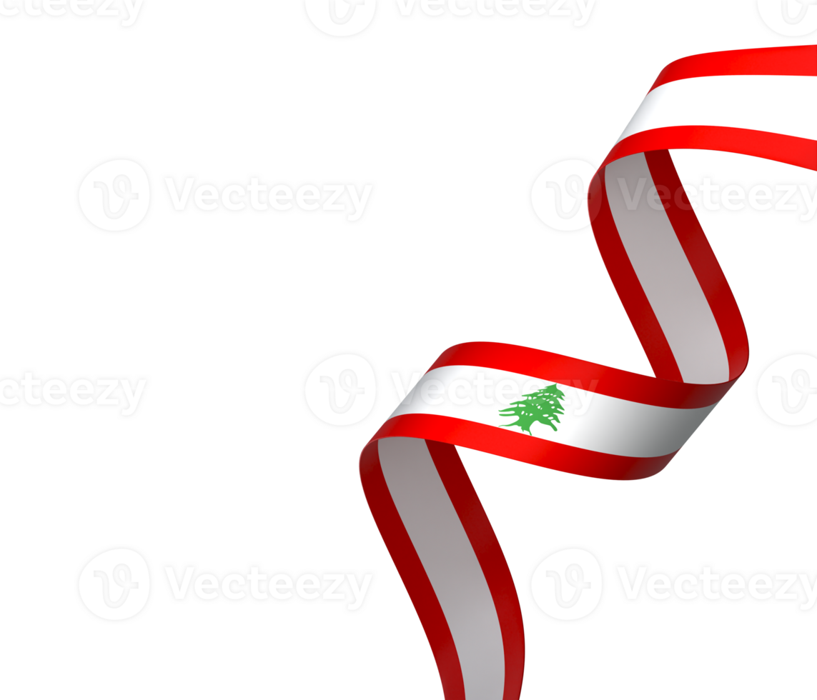 Lebanon flag element design national independence day banner ribbon png