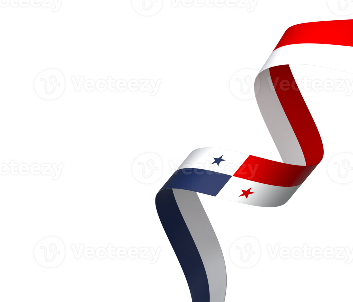 Panama flag element design national independence day banner ribbon png