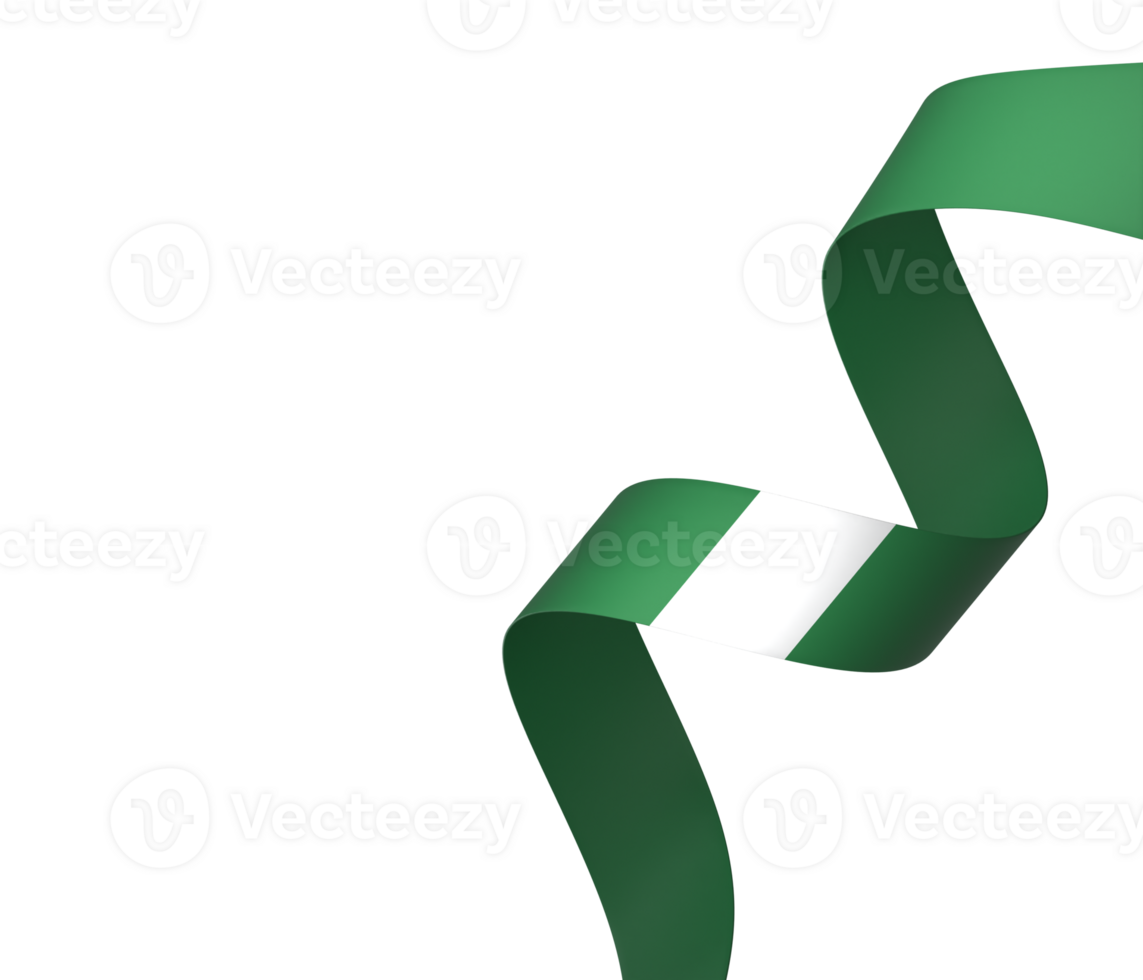 Nigeria flag element design national independence day banner ribbon png